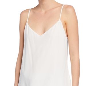L'Agence Jane V-Neck Spaghetti-Strap Silk Tank